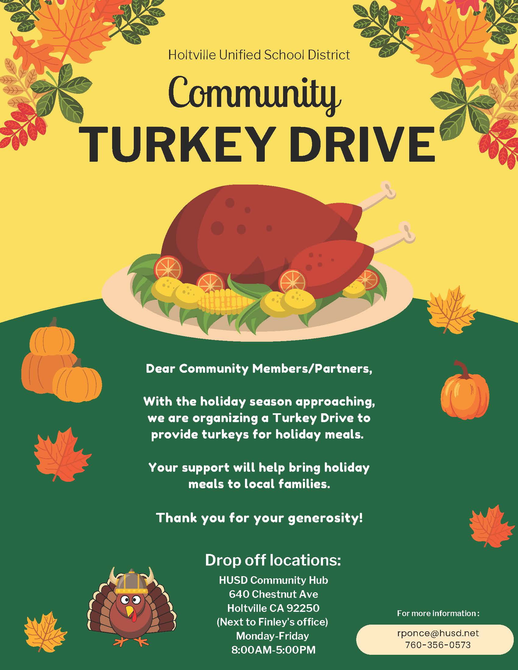 Thanksgiving Turkey Drive Flyer